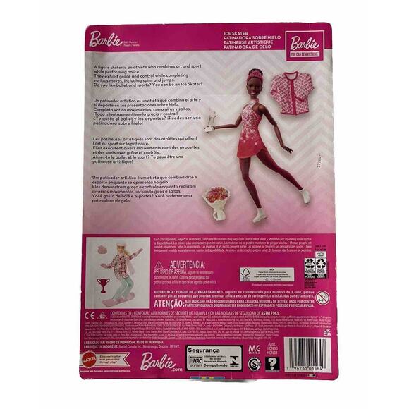 NRFB Barbie Ice Skater Doll AA You Can Be Anything 2021 Mattel HCN31 - Picture 4 of 14